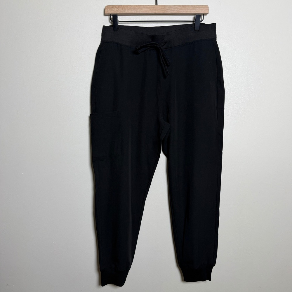 Mandala Women Scrub Joggers M Black Equa-Tek Drawstring Pockets